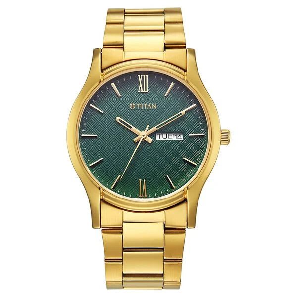 Titan Karishma Regal Classic Day-Date Men's Dress Watch 10059ym02
