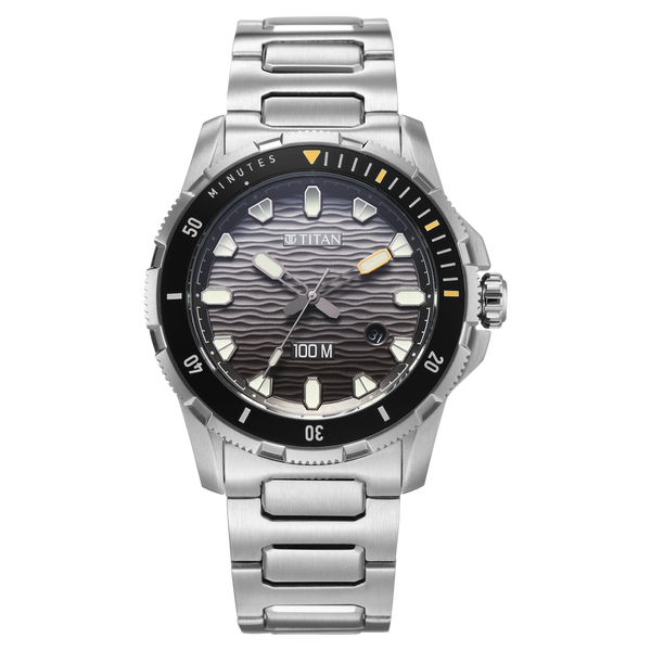 Titan Zero Hour Diver's 100m Quartz Analog Watch For Men - 10067KM01