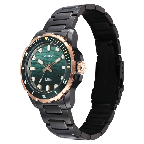 Titan Zero Hour Diver's 100m Quartz Analog Watch For Men - 10067KM02