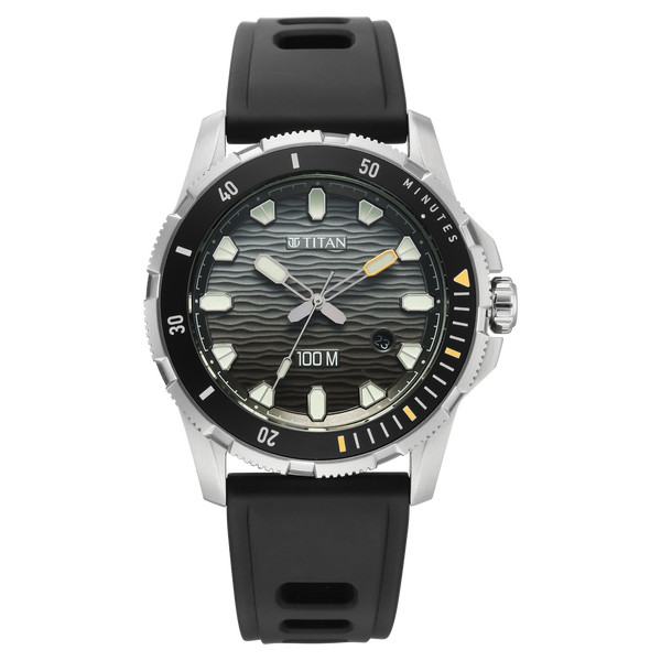 Titan Zero Hour Diver's 100m Quartz Analog Watch For Men - 10067KP01