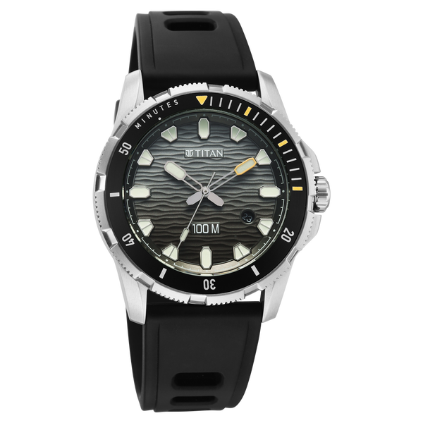 Titan Zero Hour Diver's 100m Quartz Analog Watch For Men - 10067KP01