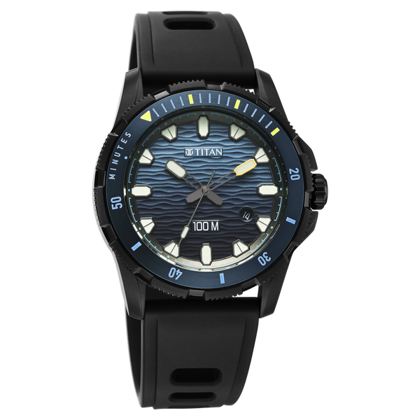 Titan Zero Hour Diver's 100m Quartz Analog Watch For Men - 10067KP02