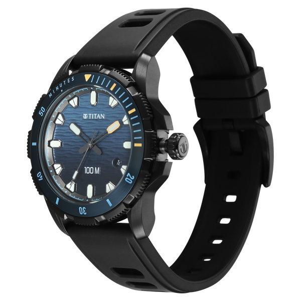 Titan Zero Hour Diver's 100m Quartz Analog Watch For Men - 10067KP02