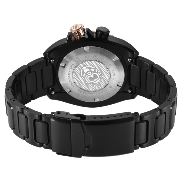 Titan Zero Hour Diver's 200m Quartz Analog Black Watch For Men 10068km02