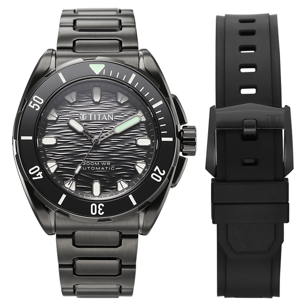 Titan Zero Hour Diver's 300m Automatic Analog Watch For Men 10069km03