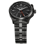Titan Automatic Black Dial Grey Stainless Steel Strap Watch For Men 10076qm01