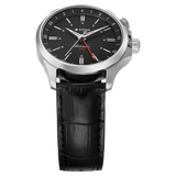 Titan Automatic Black Dial Black Leather Strap Watch For Men 10076sl02