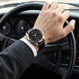 Titan Automatic Black Dial Black Leather Strap Watch For Men 10076sl02
