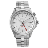 Titan Automatic White Dial Silver Stainless Steel Strap Watch For Men 10076sm01