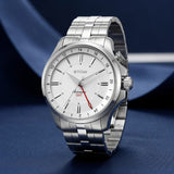 Titan Automatic White Dial Silver Stainless Steel Strap Watch For Men 10076sm01