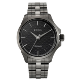 Titan Automatic Slate Grey Dial Grey Stainless Steel Strap Watch For Men 10077qm01