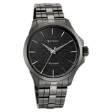 Titan Automatic Slate Grey Dial Grey Stainless Steel Strap Watch For Men 10077qm01