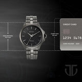 Titan Automatic Slate Grey Dial Grey Stainless Steel Strap Watch For Men 10077qm01