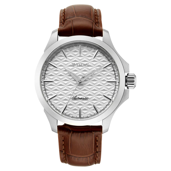 Titan Automatic White Dial Brown Stainless Steel Strap Watch For Men 10077sl05