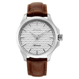 Titan Automatic White Dial Brown Stainless Steel Strap Watch For Men 10077sl05