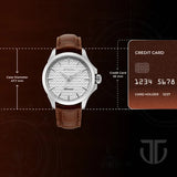 Titan Automatic White Dial Brown Stainless Steel Strap Watch For Men 10077sl05