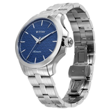 Titan Automatic Blue Dial Silver Stainless Steel Strap Watch For Men 10077sm01
