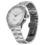 Titan Automatic White Dial Silver Stainless Steel Strap Watch For Men 10077sm02