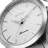 Titan Automatic White Dial Silver Stainless Steel Strap Watch For Men 10077sm02