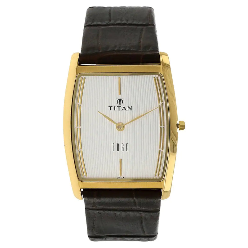 Titan Edge White Dial Brown Leather Strap Watch NQ1044YL06 - KRISHNA WATCH COMPANY