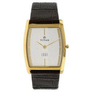 Titan Edge White Dial Brown Leather Strap Watch NQ1044YL06 - KRISHNA WATCH COMPANY