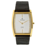 Titan Edge Quartz Analog White Dial Leather Strap Watch for Men  1044yl06