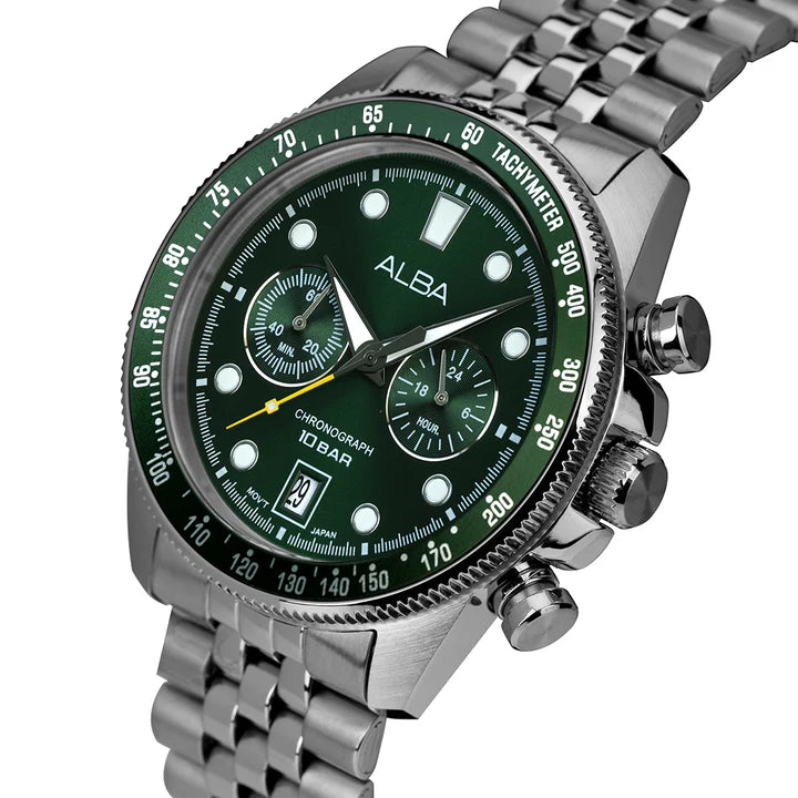 Alba Deep Green Diver-Style Chronograph Watch A4B029X1 - KRISHNA WATCH COMPANY
