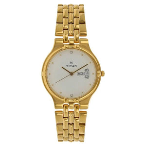 Titan Quartz Analog with Day and Date White Dial Stainless Steel Strap Watch for Men 1107ym07 - KRISHNA WATCH COMPANY