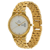 Titan Quartz Analog with Day and Date White Dial Stainless Steel Strap Watch for Men 1107ym07