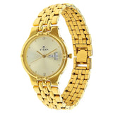 Titan Champagne Dial Golden Stainless Steel Strap Watch NK1107YM08 (L380)
