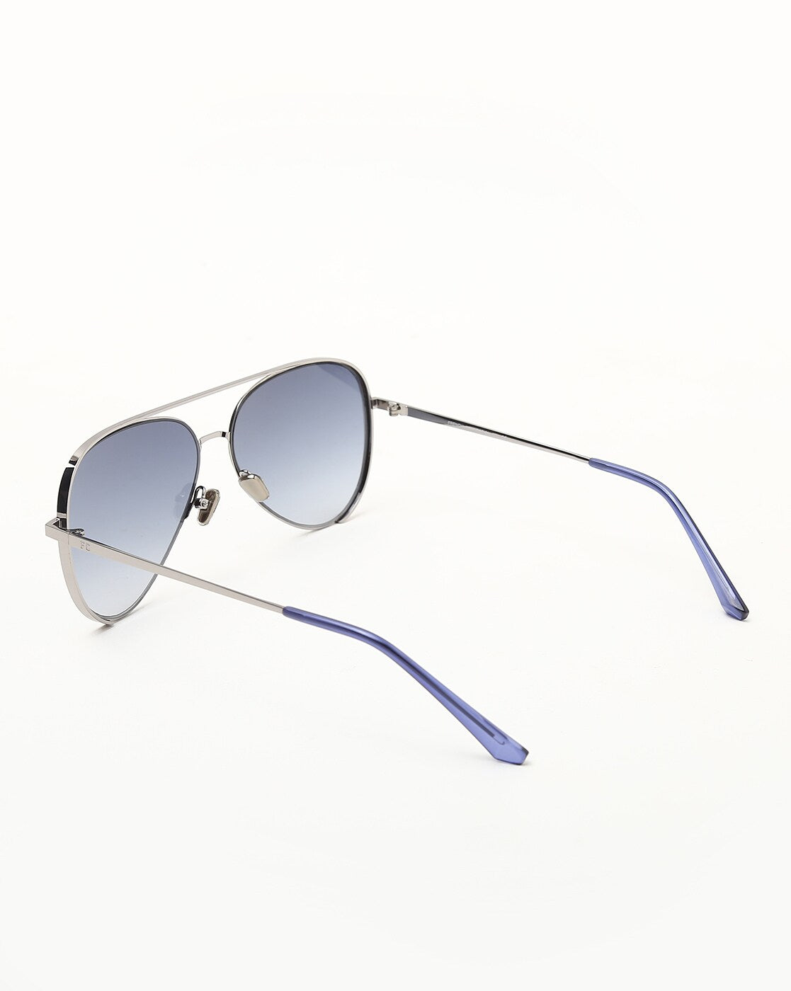 French Connection Blue Lens Aviator Sunglass Full Rim Silver Frame With Gradient (FC 7445 C3)