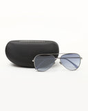 French Connection Blue Lens Aviator Sunglass Full Rim Silver Frame With Gradient (FC 7445 C3) - KRISHNA WATCH COMPANY