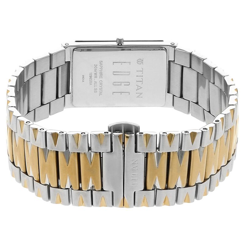 Titan Edge White Dial Analog Stainless Steel Strap Watch for Men 1296BM01