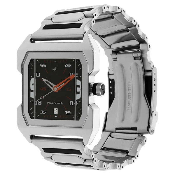 Fastrack Quartz Analog Black Dial Stainless Steel Strap Watch for Guys NS1474SM02 - KRISHNA WATCH COMPANY