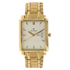 Titan Analog with Day and Date Silver Dial Quartz Watch for Men - 1506YM01 - KRISHNA WATCH COMPANY