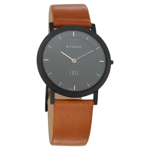 Titan Edge Black Dial Leather Strap Watch NN1595NL03 (DJ303) - KRISHNA WATCH COMPANY