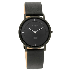 Titan Edge Black Dial Quartz Leather Strap Watch for Men 1595NL04 - KRISHNA WATCH COMPANY