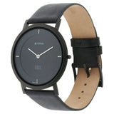 Titan Edge Black Dial Quartz Leather Strap Watch for Men  1595NL04