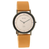 Titan Edge Beige Dial Analog Leather Strap watch for Men  1595ql01