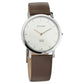 Titan Edge Silver Dial Leather Strap Watch 1595SL03