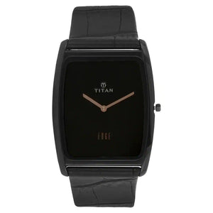 Titan Edge Black Dial Black Leather Strap Watch NQ1596NL01 - KRISHNA WATCH COMPANY