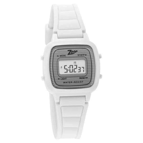 Zoop Digital Watch with Digital Dial & White Strap for Girls Kids, from House of Titan nt16017pp01