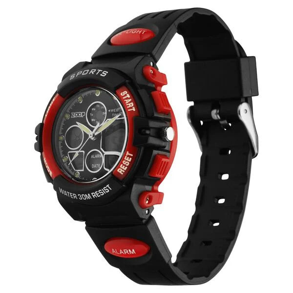 Zoop By Titan AnaDigi Quartz Analog Digital Black Dial Plastic Strap Watch for Kids 16033pp04w