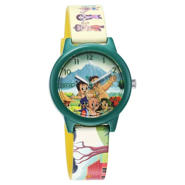 Zoop By Titan Chhota Bheem Quartz Analog Multicoloured Dial Multicoloured Plastic Strap Watch For Kids 16042pp04fw