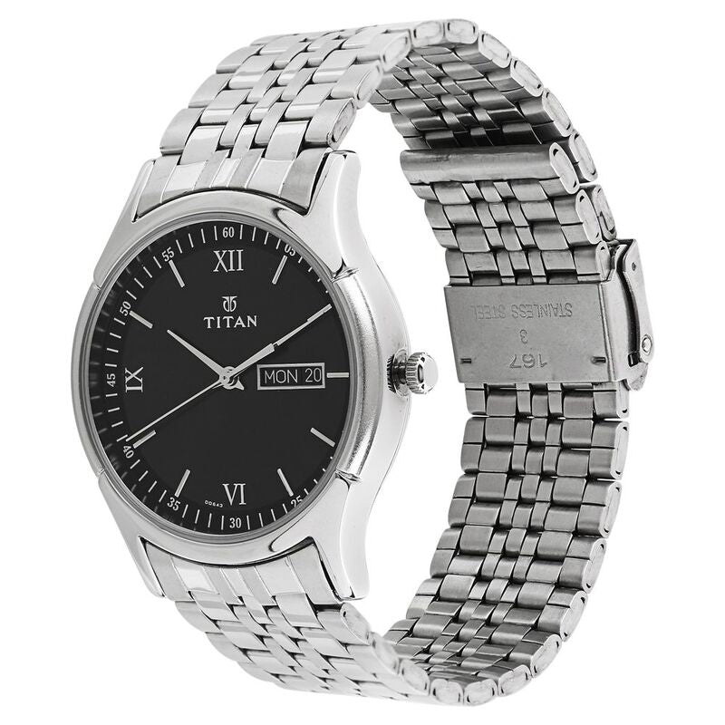 Titan Karishma Black Dial Analog watch for Men - 1636SM01 - KRISHNA WATCH COMPANY