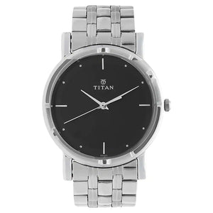 Titan Black Dial Silver Stainless Steel Strap Watch - 1639SM02 - KRISHNA WATCH COMPANY