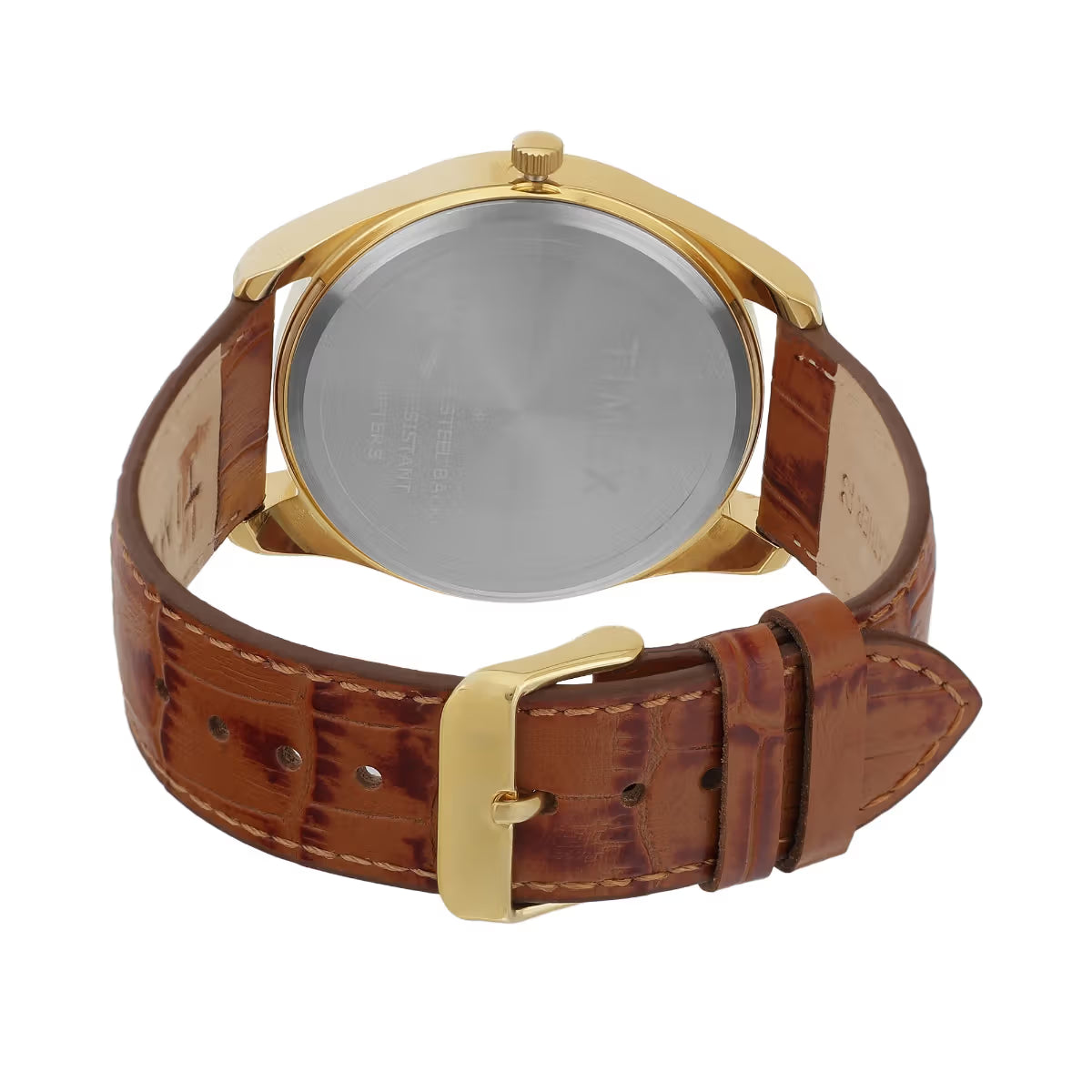 Timex Men Champagne Round Analog Brass Dial Watch- TWTG10400