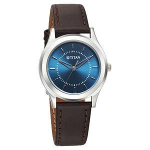 Titan Karishma Zing Quartz Analog Blue Dial Leather Strap Watch for Men 1648SL01 - KRISHNA WATCH COMPANY