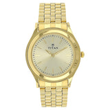 Titan Quartz Analog Champagne Dial Watch for Men - 1648YM02