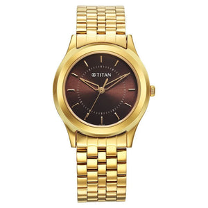 Titan Karishma Zing Quartz Analog Brown Dial Stainless Steel Strap Watch for Men 1648YM06 - KRISHNA WATCH COMPANY